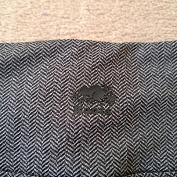 Roots Herringbone Leggings Womens Medium Black Grey Stretch Pants - Picture 6 of 8